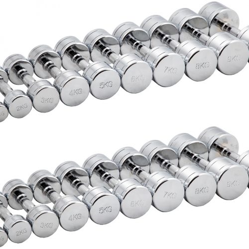 Гантельный ряд CHROME (шаг 1 кг, 10 пар) PROFI-FIT 1-10 кг
