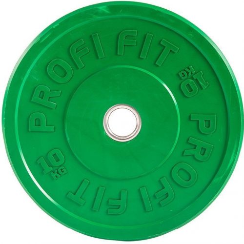 Диск для штанги каучуковый, цветной D51 мм PROFI-FIT 10 кг