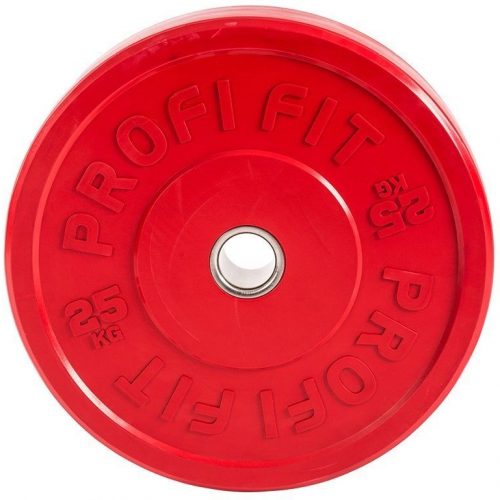 Диск для штанги каучуковый, цветной D51 мм PROFI-FIT 25 кг
