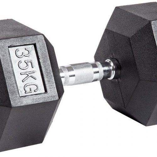 Гантель гексагональная обрезиненная PROFI-FIT 35 кг