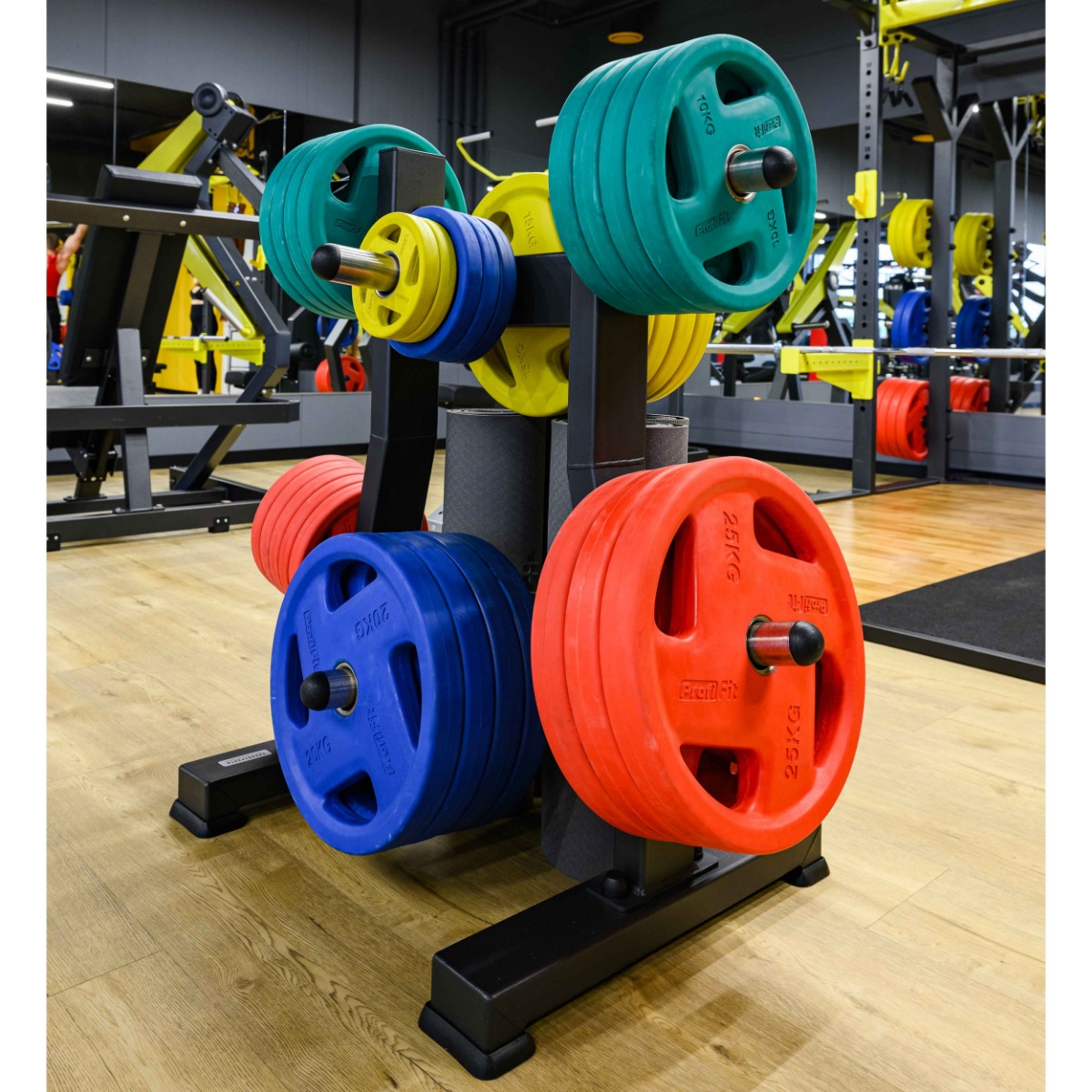 Диск обрезиненный (четыре хвата, цветной) D51 мм PROFI-FIT 10 кг — изображение 3