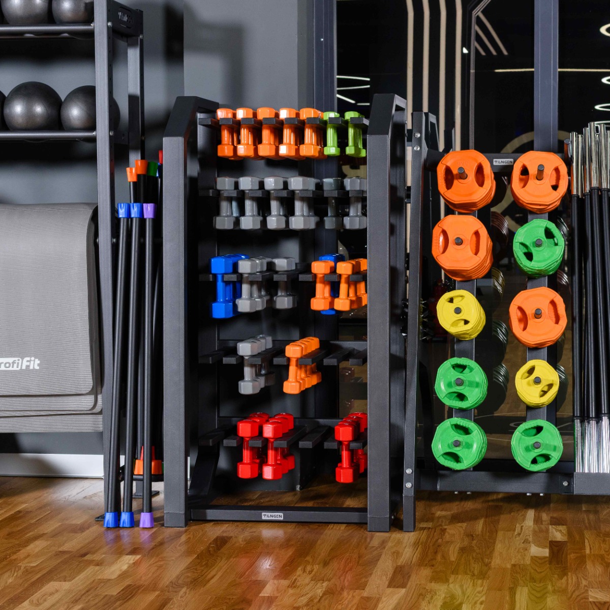 Гантель в виниловой оболочке, шестигранник PROFI-FIT 1 кг, зеленая — изображение 4