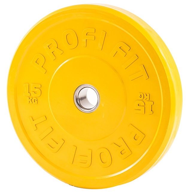 Диск для штанги каучуковый, цветной D51 мм PROFI-FIT 15 кг — изображение 2