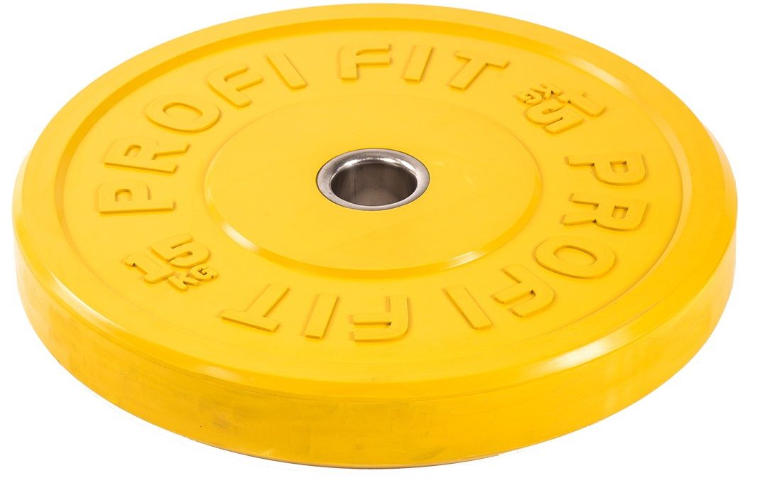 Диск для штанги каучуковый, цветной D51 мм PROFI-FIT 15 кг — изображение 3