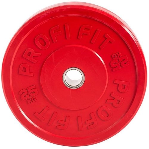 Диск для штанги каучуковый, цветной D51 мм PROFI-FIT 25 кг