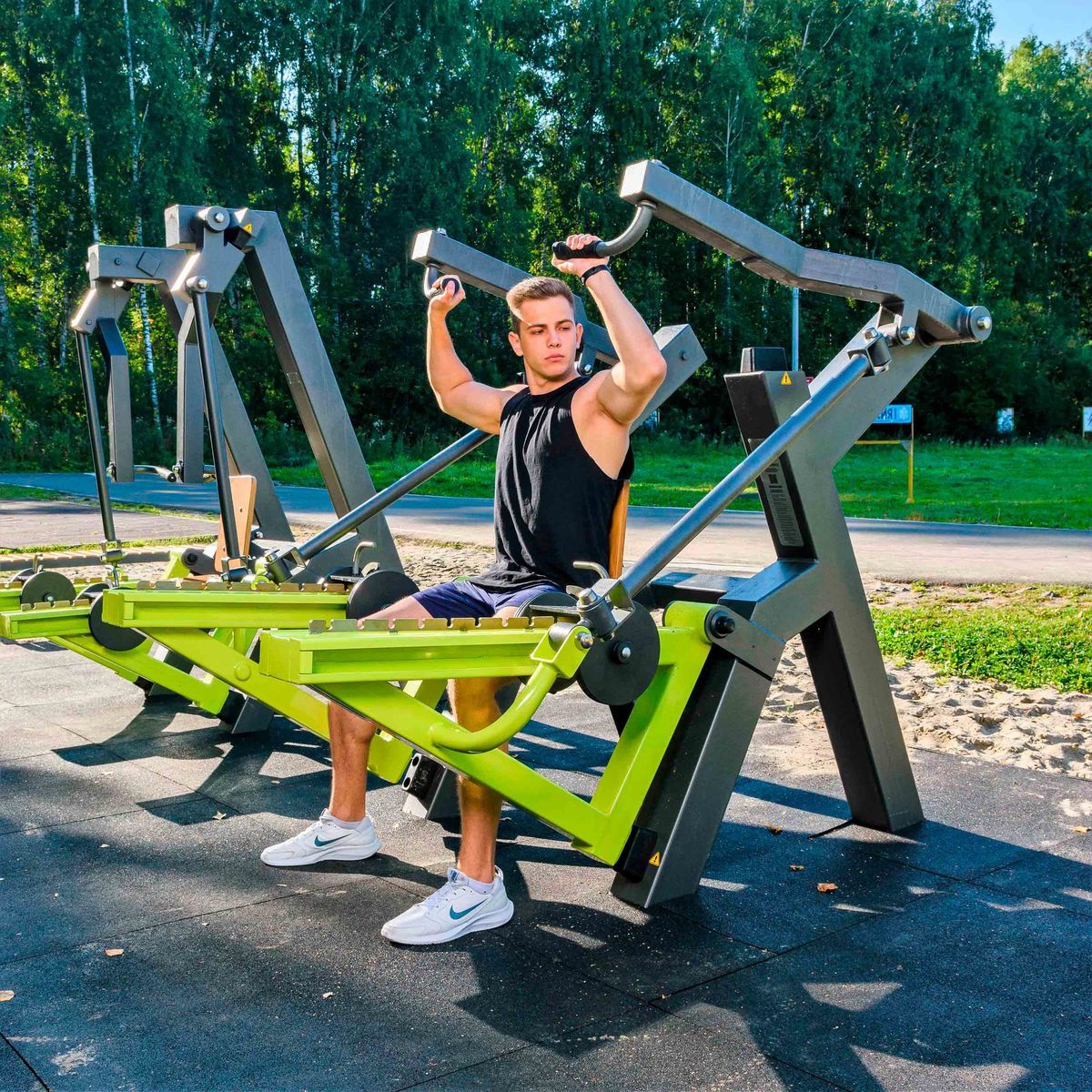 P-1801.1 Уличный тренажер Жим вверх с переменной нагрузкой ZAVODSPORTA — изображение 4