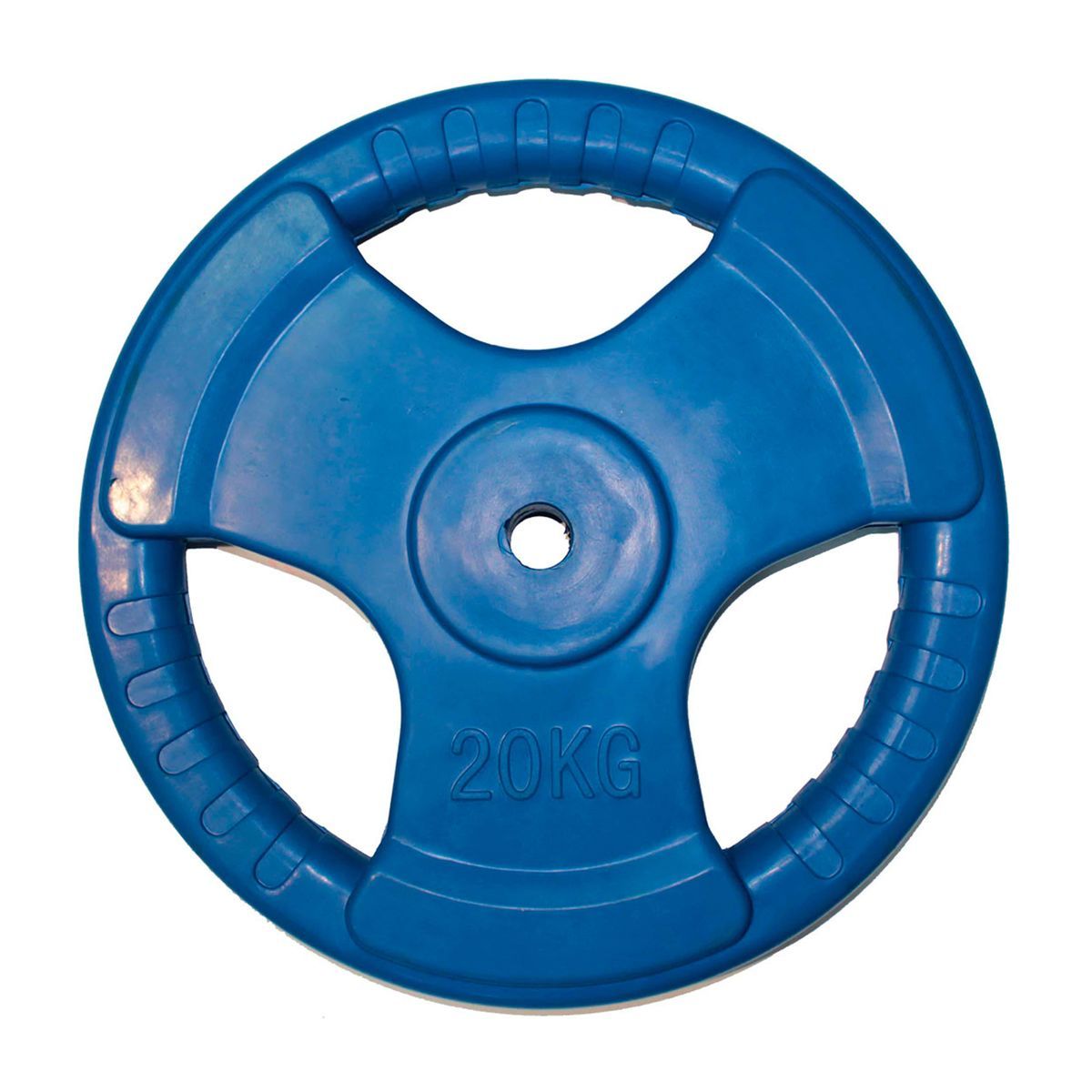Диск обрезиненный (три хвата, цветной) D26 мм PROFI-FIT 20 кг