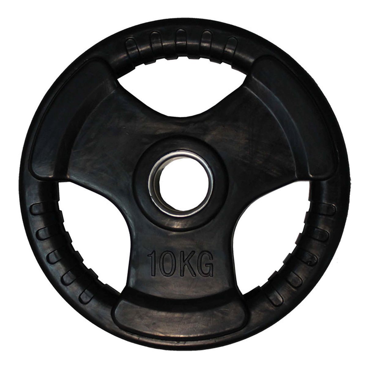 Диск обрезиненный (три хвата, черный) D51 мм PROFI-FIT 10 кг